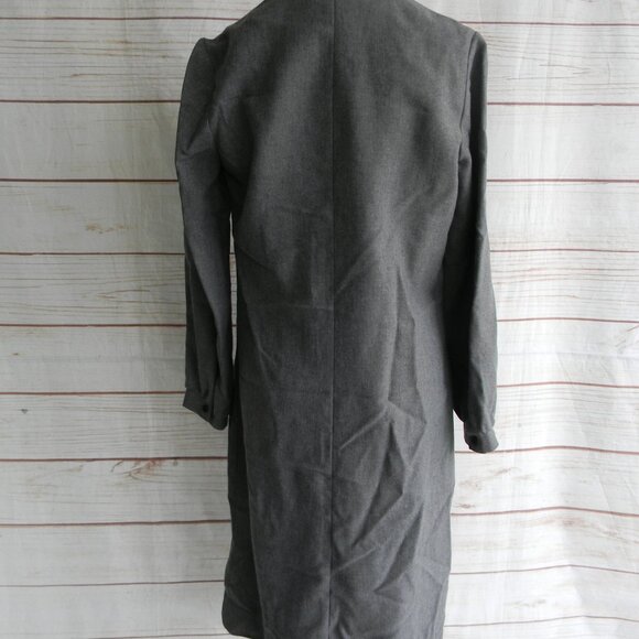 VINTAGE 1980'S HERMAN MARCUS GRAY TIE NECK CAREER OFFICE DRESS SZ 12P - Picture 4 of 6